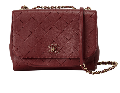 Pocket Flap, &pound;2,900, Handbags, Burgundy, Leather, Front view